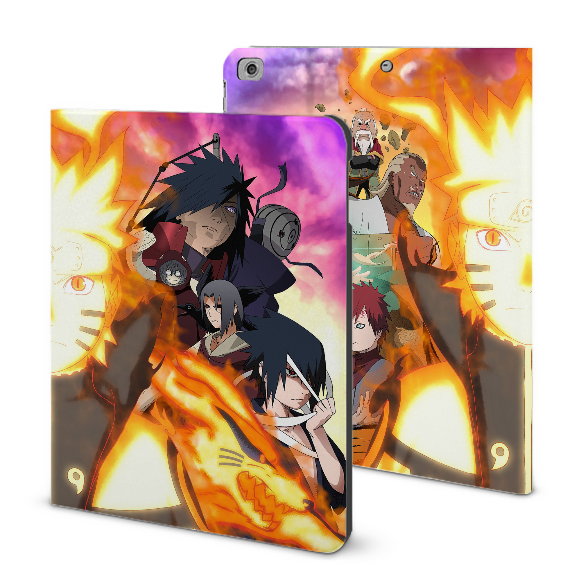 （画像用） NARUTO -ナルト- NARUTO -ナルト- 疾風伝 IPad ケース ブック型 PUレザー TPU 耐衝撃 軽量 薄型 ペン収納なし 全面保護 IPad 各モデル対応